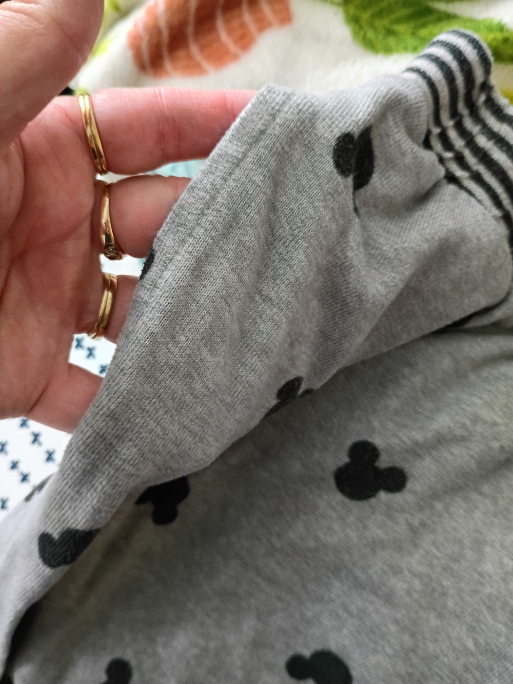 Disney Grey Pajama Pants with Black Mickey Head Print Measurement In Pics. - Picture 8 of 9